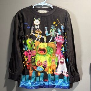 Kids Black My Singing Monsters Graphic Long Sleeve Shirt